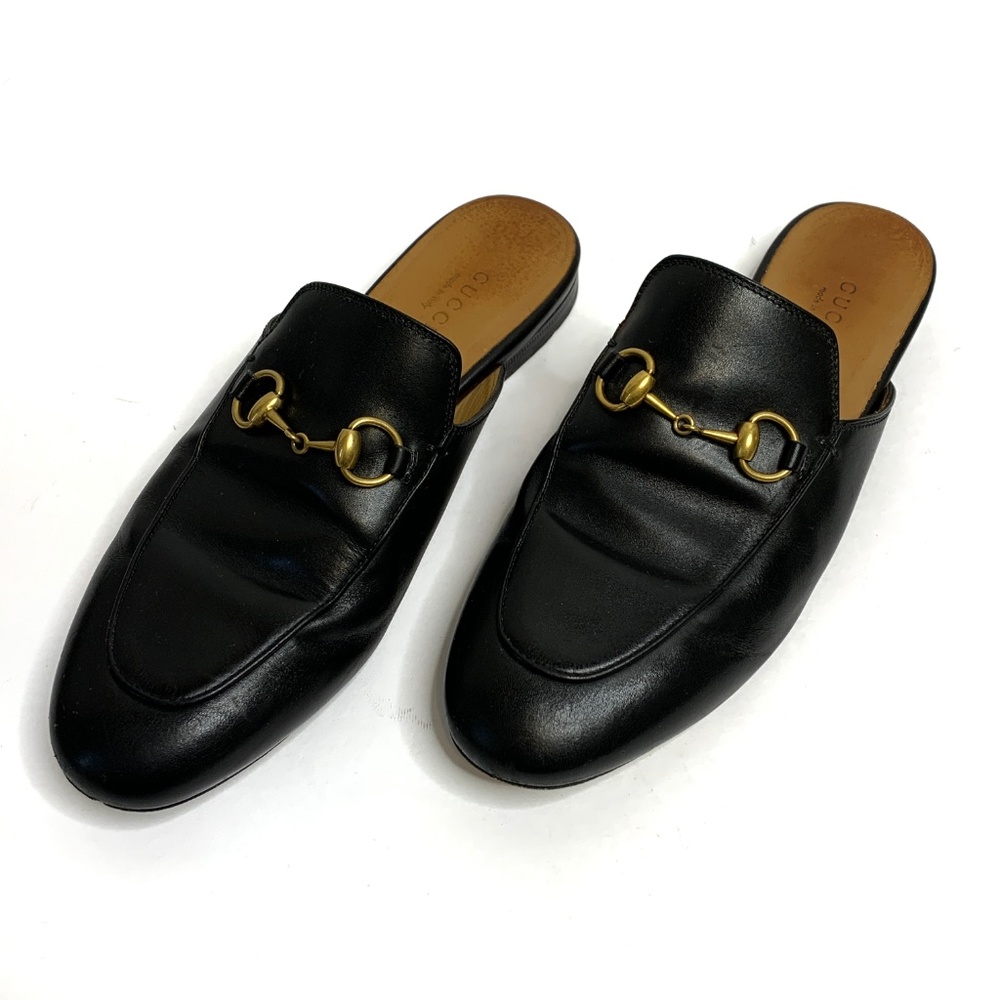 Gucci Princetown Black Leather Mule Size 6…